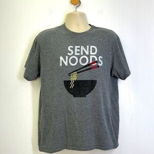 Delta - Send Noods Graphic Gray Short Sleeve T Shirt Size Large